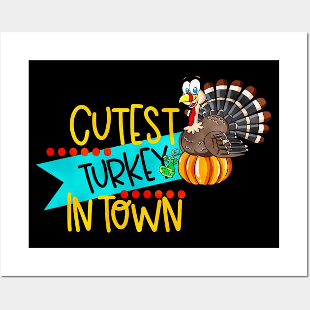 Cutest turkey in town Wall Art by The Kenough